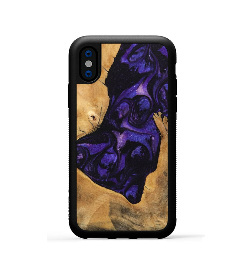 iPhone Xs Wood Phone Case - Kohen (Purple, 746608)