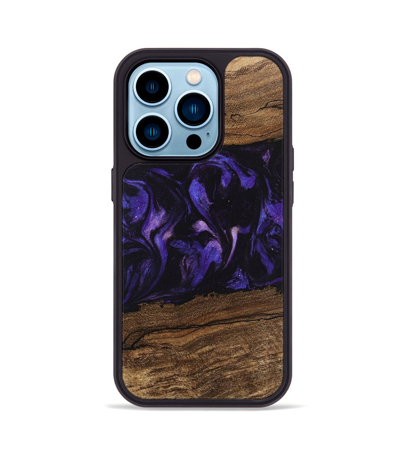 iPhone 14 Pro Wood Phone Case - Micah (Purple, 746611)