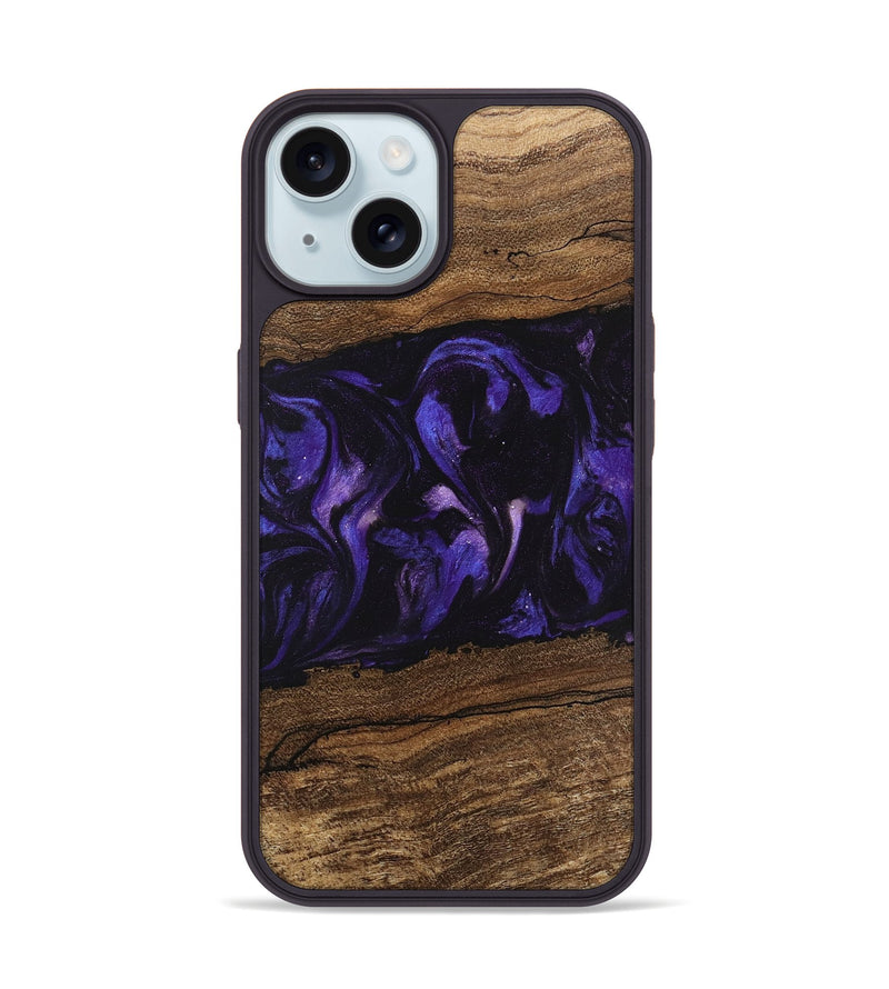 iPhone 15 Wood Phone Case - Micah (Purple, 746611)