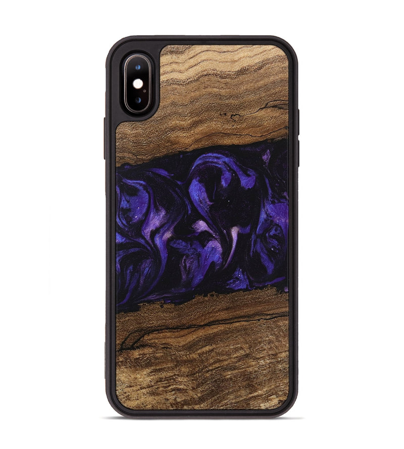 iPhone Xs Max Wood Phone Case - Micah (Purple, 746611)