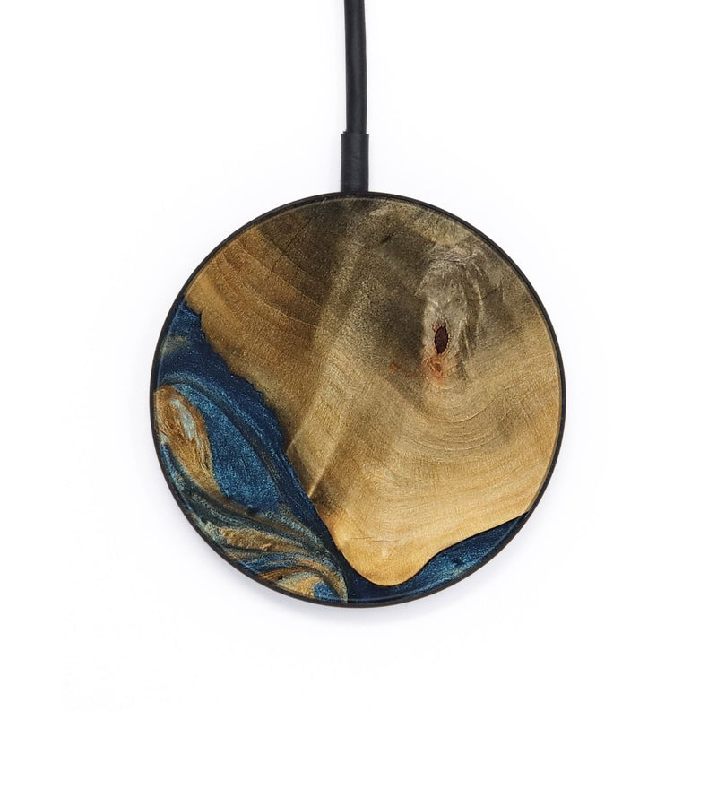 Circle Wood Wireless Charger - Kaiya (Teal & Gold, 746614)