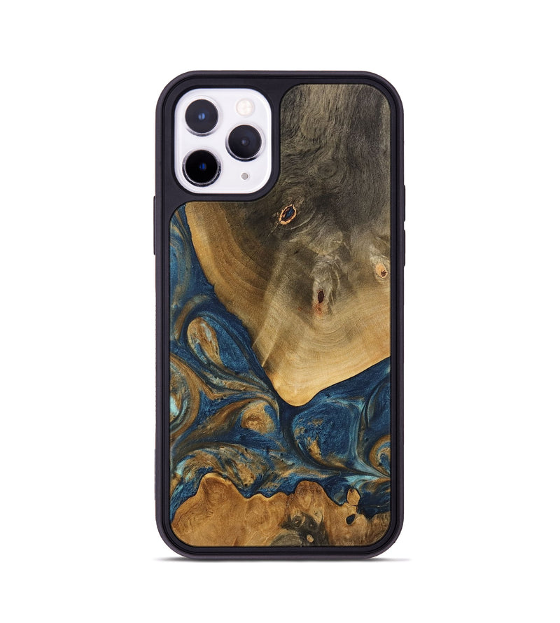 iPhone 11 Pro Wood Phone Case - Kaiya (Teal & Gold, 746614)