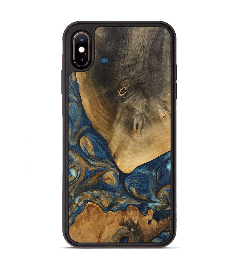 iPhone Xs Max Wood Phone Case - Kaiya (Teal & Gold, 746614)