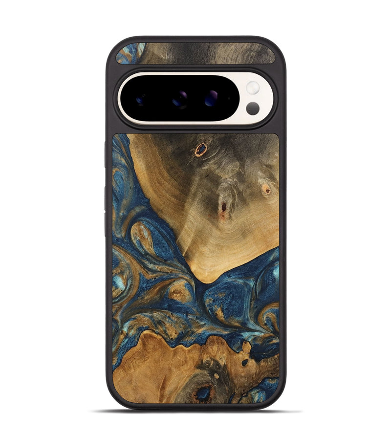 Pixel 9 Pro Wood Phone Case - Kaiya (Teal & Gold, 746614)