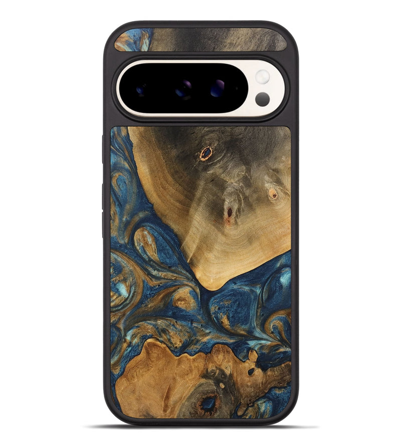 Pixel 9 Pro XL Wood Phone Case - Kaiya (Teal & Gold, 746614)