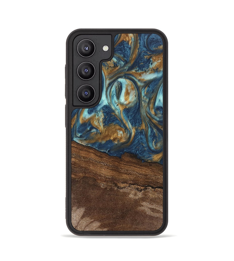 Galaxy S23 Wood Phone Case - Denver (Teal & Gold, 746615)