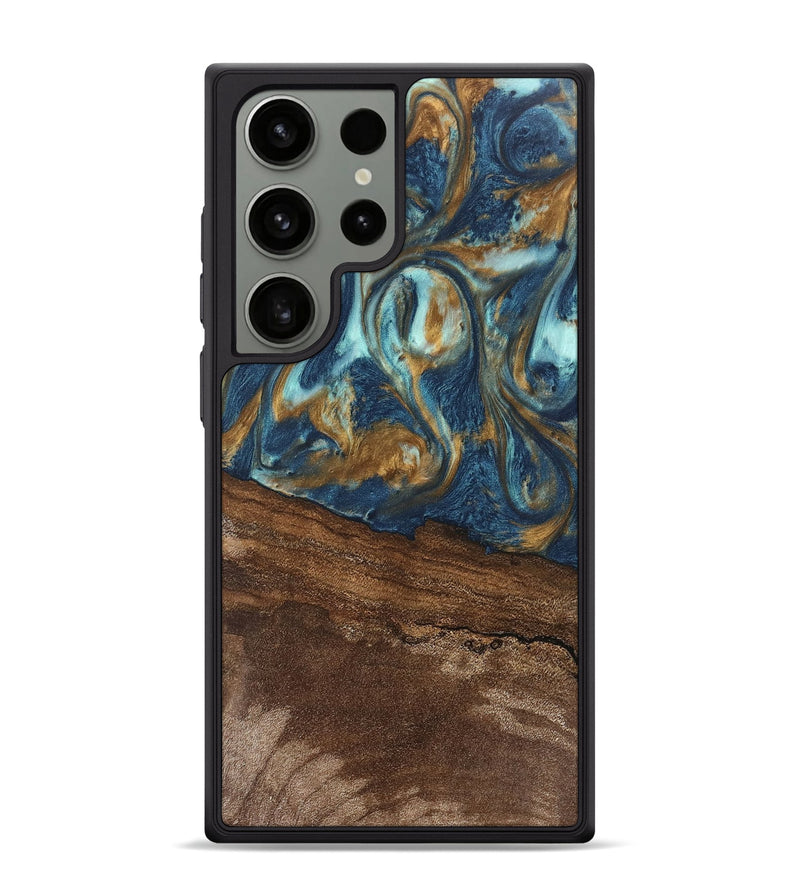 Galaxy S24 Ultra Wood Phone Case - Denver (Teal & Gold, 746615)