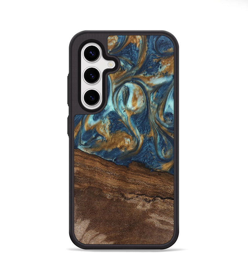 Galaxy S25 Plus Wood Phone Case - Denver (Teal & Gold, 746615)