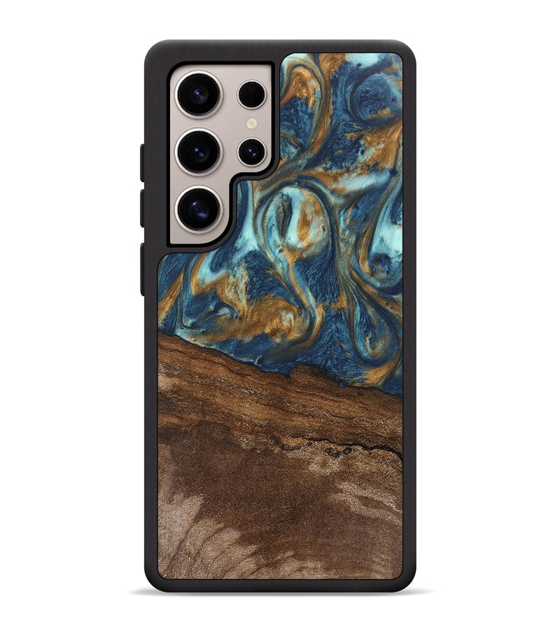 Galaxy S25 Ultra Wood Phone Case - Denver (Teal & Gold, 746615)