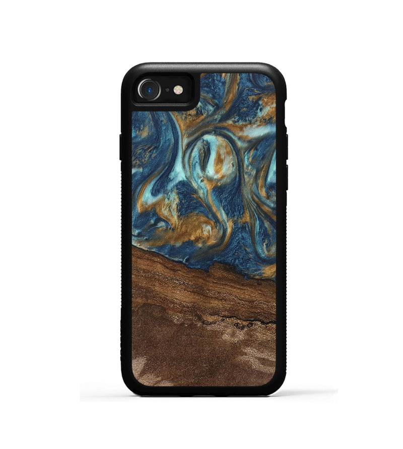 iPhone SE Wood Phone Case - Denver (Teal & Gold, 746615)