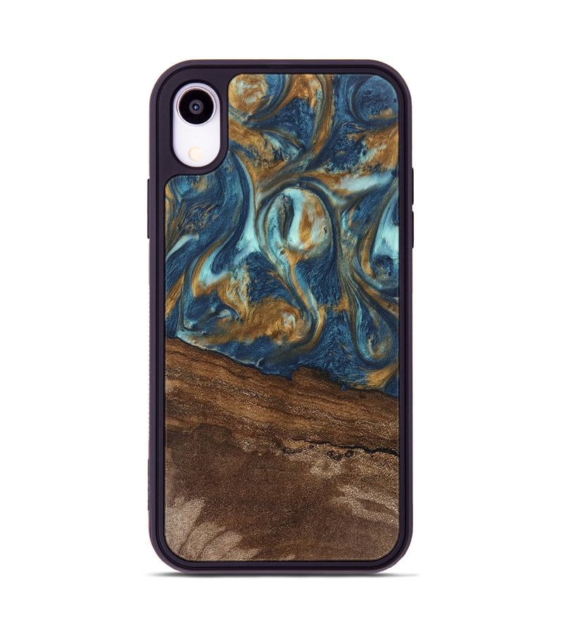 iPhone Xr Wood Phone Case - Denver (Teal & Gold, 746615)