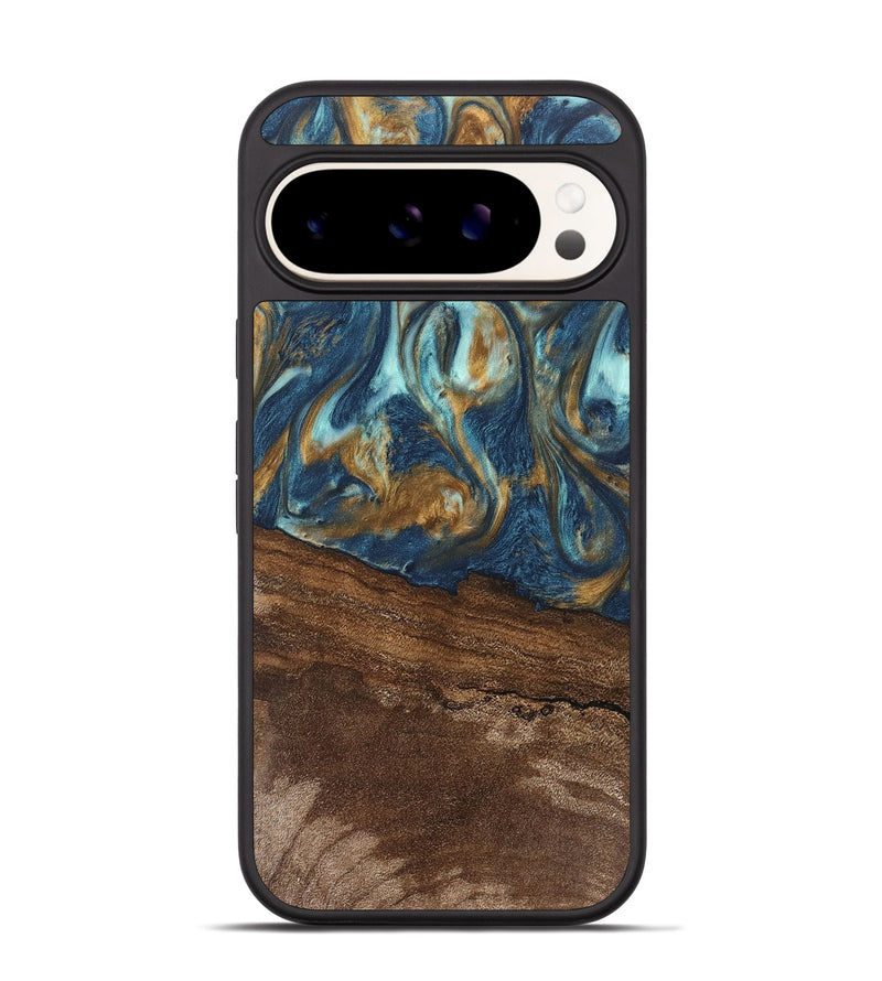 Pixel 9 Pro Wood Phone Case - Denver (Teal & Gold, 746615)