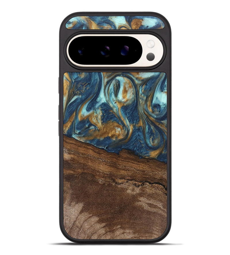 Pixel 9 Pro XL Wood Phone Case - Denver (Teal & Gold, 746615)