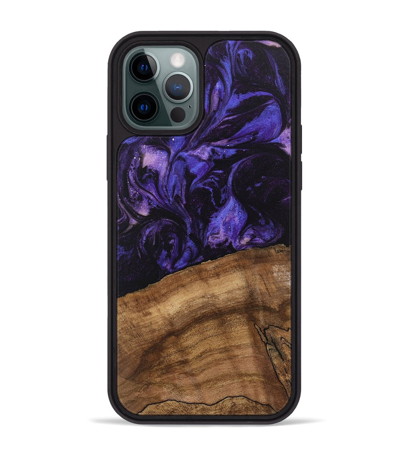 iPhone 12 Pro Max Wood Phone Case - Savion (Purple, 746616)