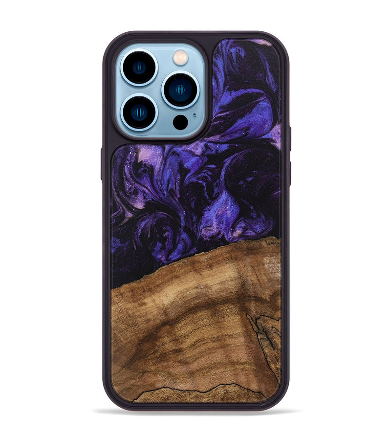 iPhone 14 Pro Max Wood Phone Case - Savion (Purple, 746616)