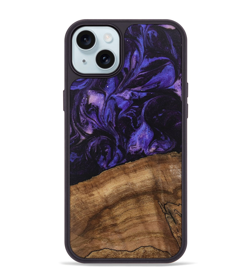 iPhone 15 Plus Wood Phone Case - Savion (Purple, 746616)