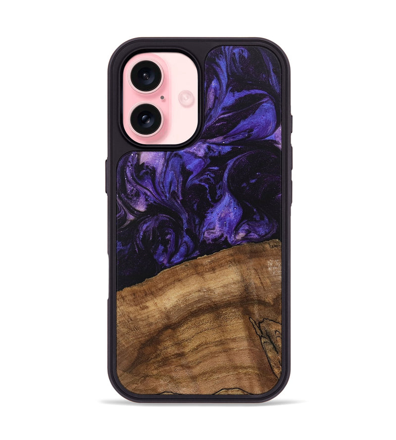 iPhone 16 Wood Phone Case - Savion (Purple, 746616)