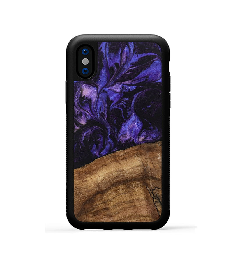 iPhone Xs Wood Phone Case - Savion (Purple, 746616)