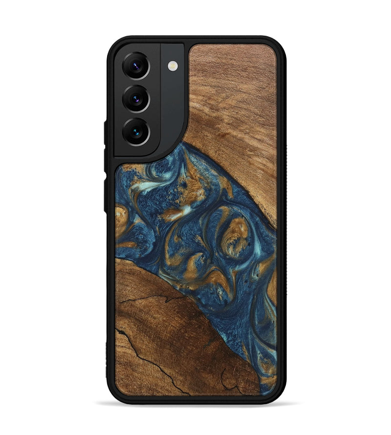 Galaxy S22 Plus Wood Phone Case - Moriah (Teal & Gold, 746618)