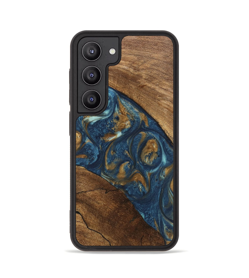 Galaxy S23 Wood Phone Case - Moriah (Teal & Gold, 746618)