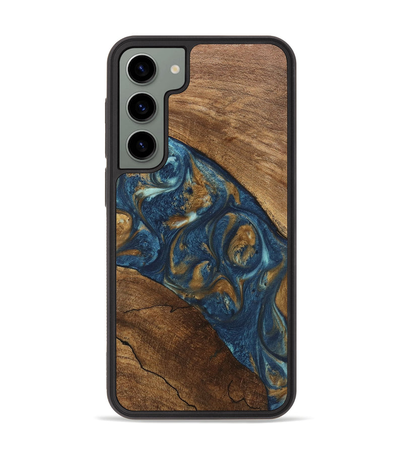 Galaxy S23 Plus Wood Phone Case - Moriah (Teal & Gold, 746618)