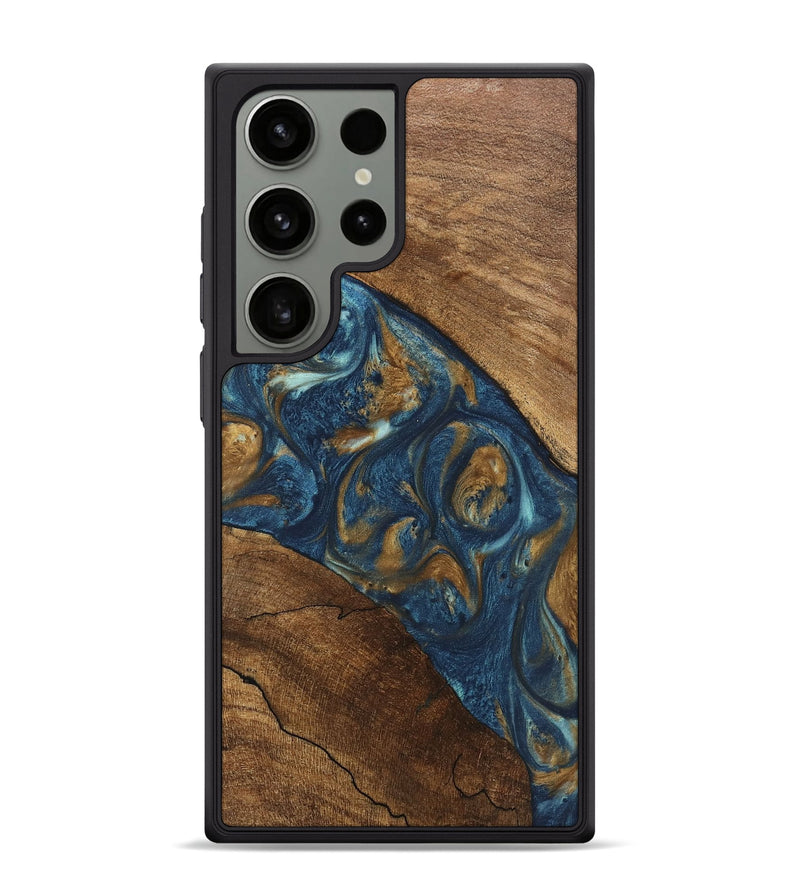 Galaxy S24 Ultra Wood Phone Case - Moriah (Teal & Gold, 746618)