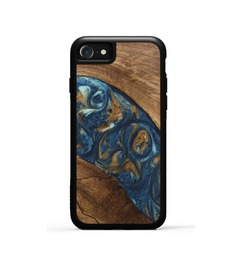 iPhone SE Wood Phone Case - Moriah (Teal & Gold, 746618)