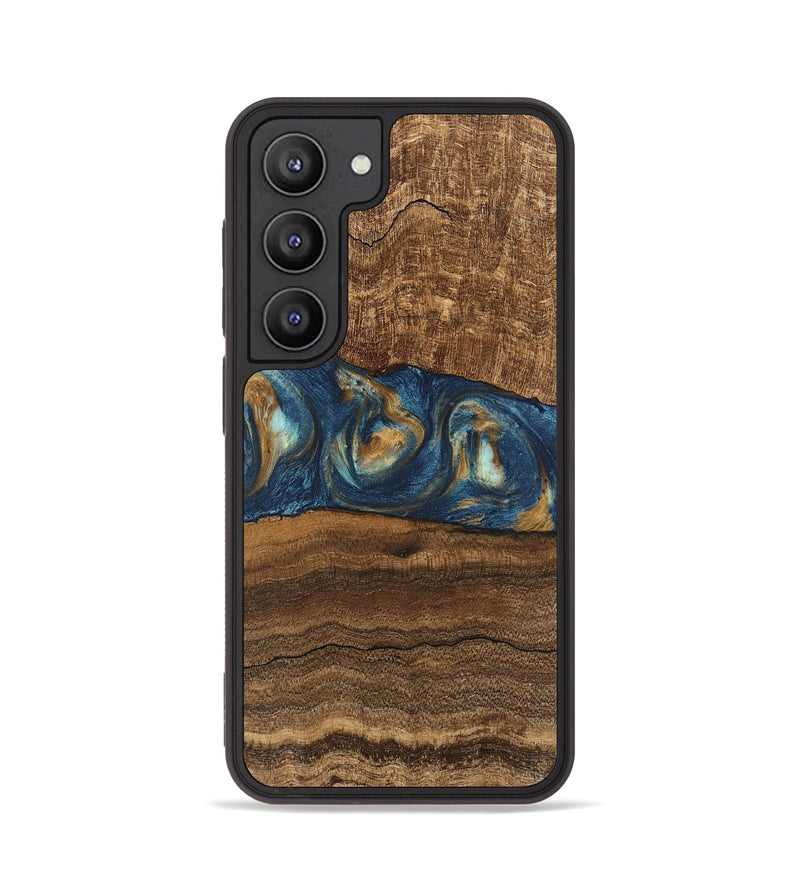 Galaxy S23 Wood Phone Case - Kenley (Teal & Gold, 746619)