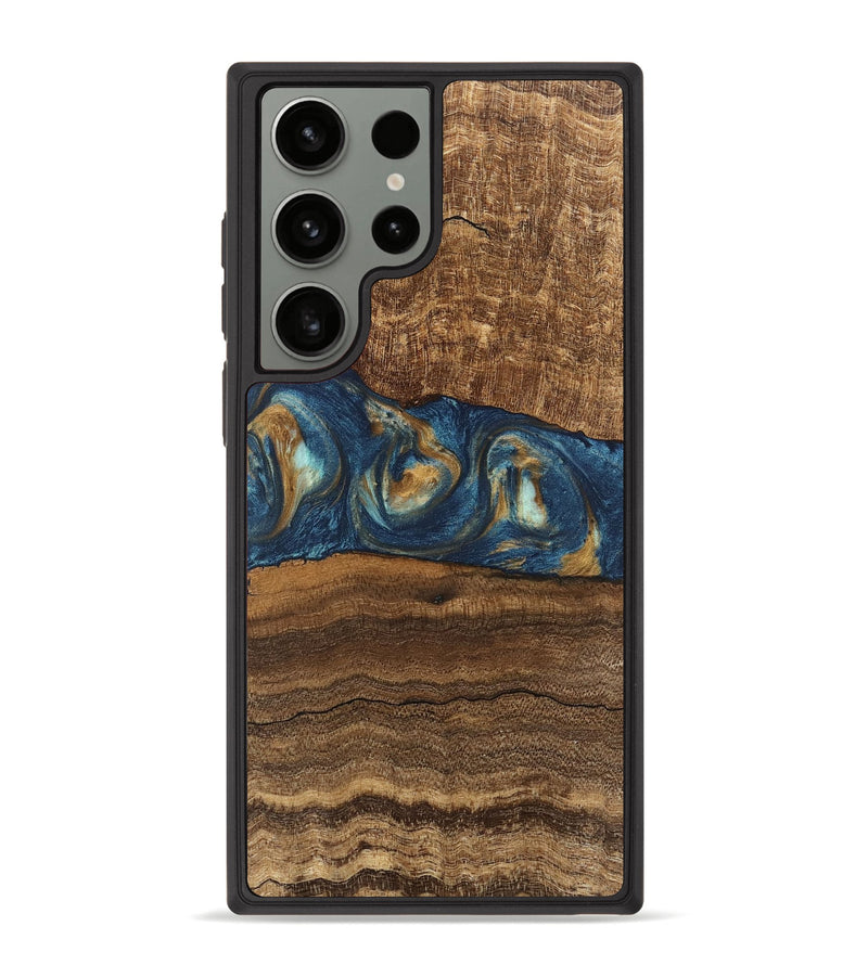 Galaxy S23 Ultra Wood Phone Case - Kenley (Teal & Gold, 746619)