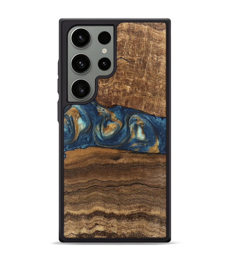 Galaxy S24 Ultra Wood Phone Case - Kenley (Teal & Gold, 746619)