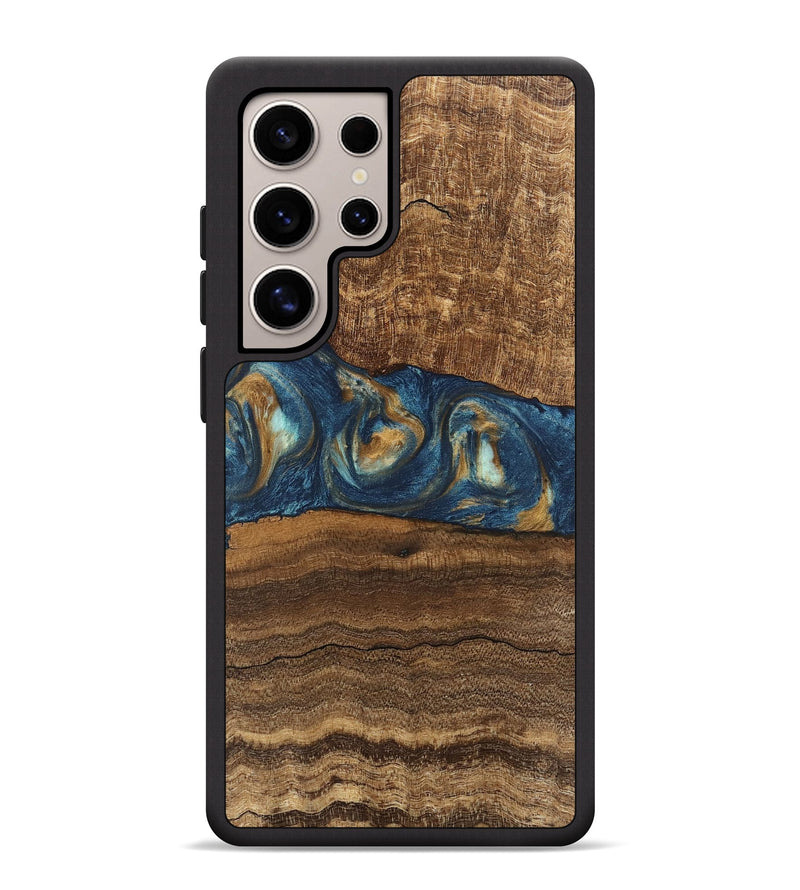 Galaxy S25 Ultra Wood Phone Case - Kenley (Teal & Gold, 746619)