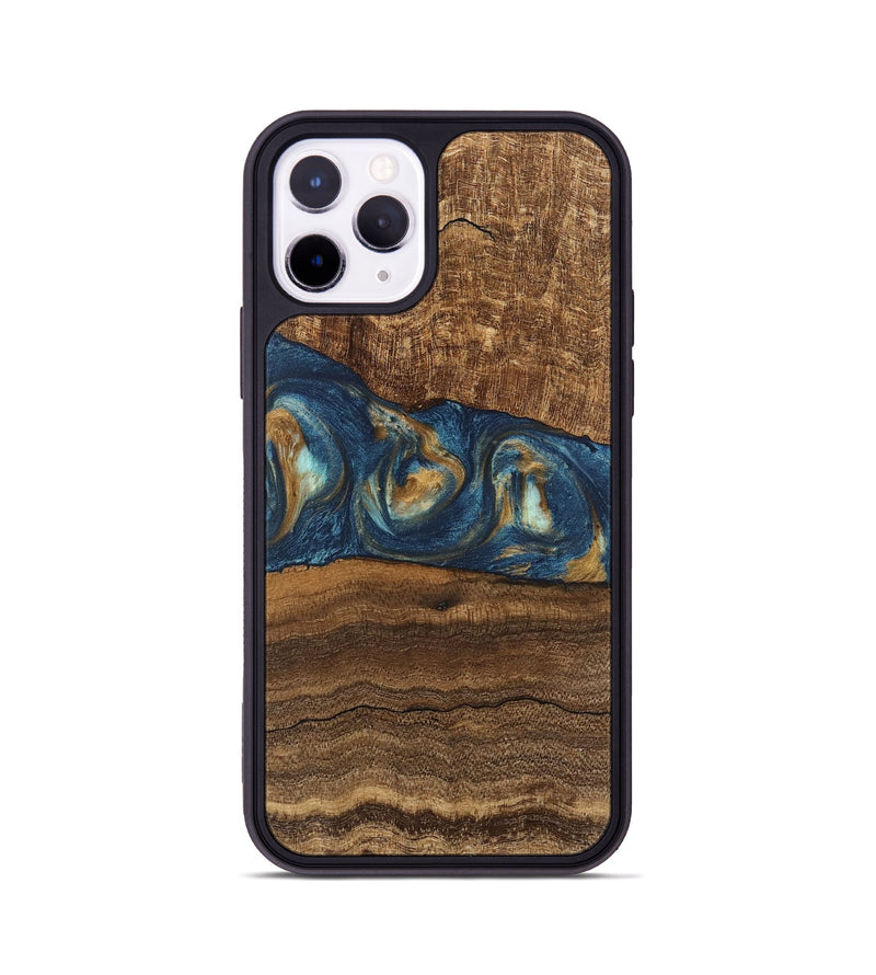 iPhone 11 Pro Wood Phone Case - Kenley (Teal & Gold, 746619)