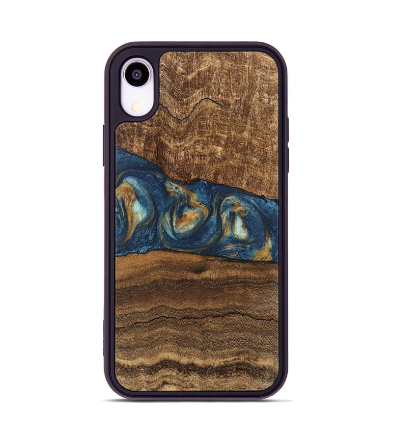 iPhone Xr Wood Phone Case - Kenley (Teal & Gold, 746619)