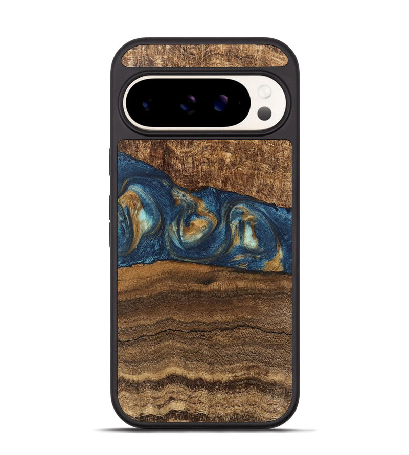 Pixel 9 Pro Wood Phone Case - Kenley (Teal & Gold, 746619)