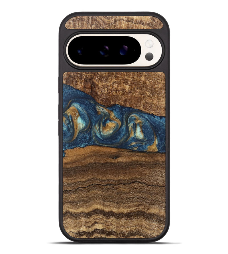 Pixel 9 Pro XL Wood Phone Case - Kenley (Teal & Gold, 746619)