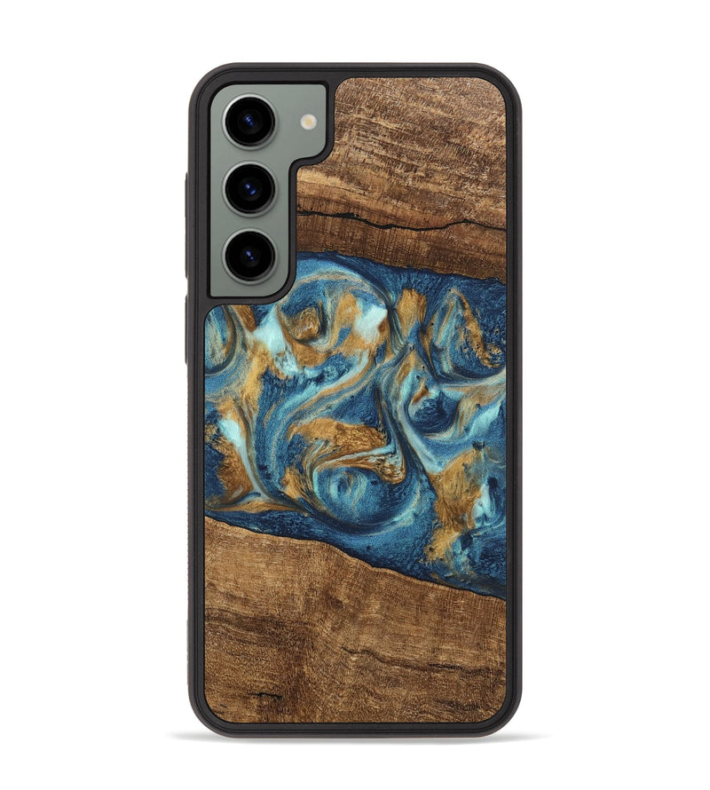 Galaxy S23 Plus Wood Phone Case - Martin (Teal & Gold, 746620)