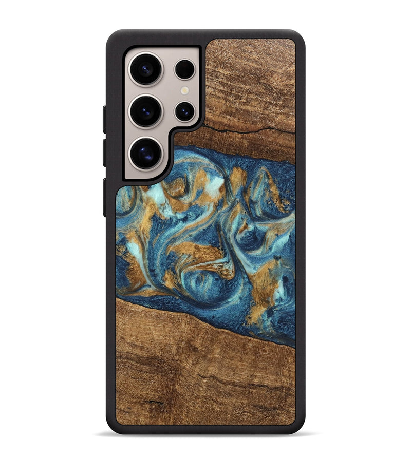 Galaxy S25 Ultra Wood Phone Case - Martin (Teal & Gold, 746620)