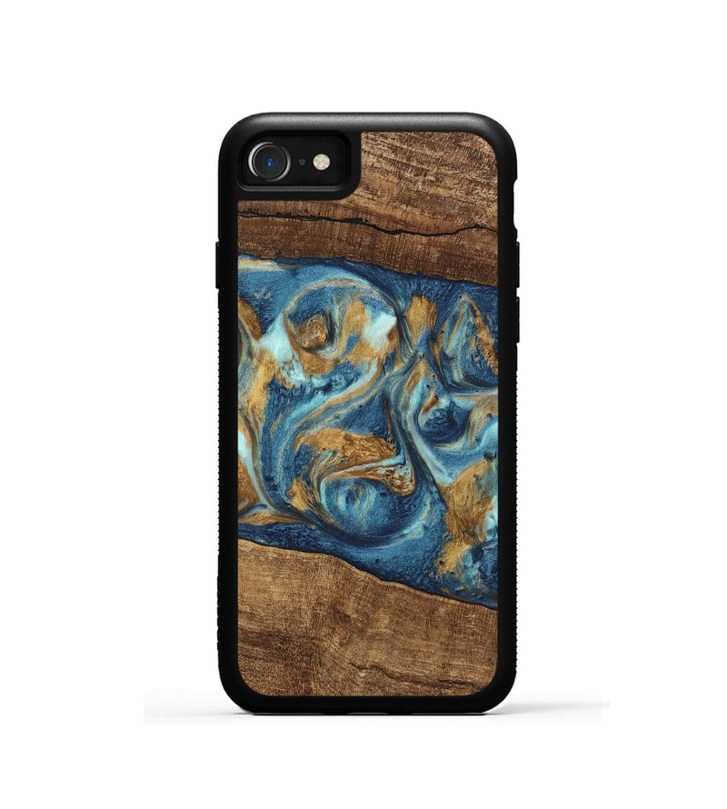 iPhone SE Wood Phone Case - Martin (Teal & Gold, 746620)