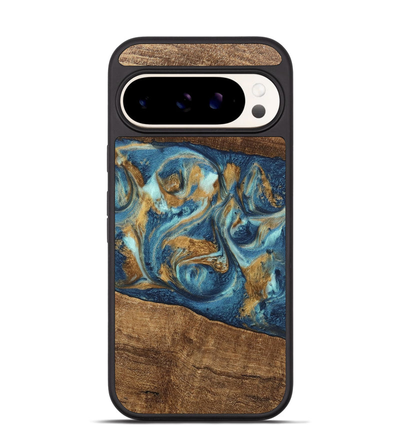 Pixel 9 Pro Wood Phone Case - Martin (Teal & Gold, 746620)