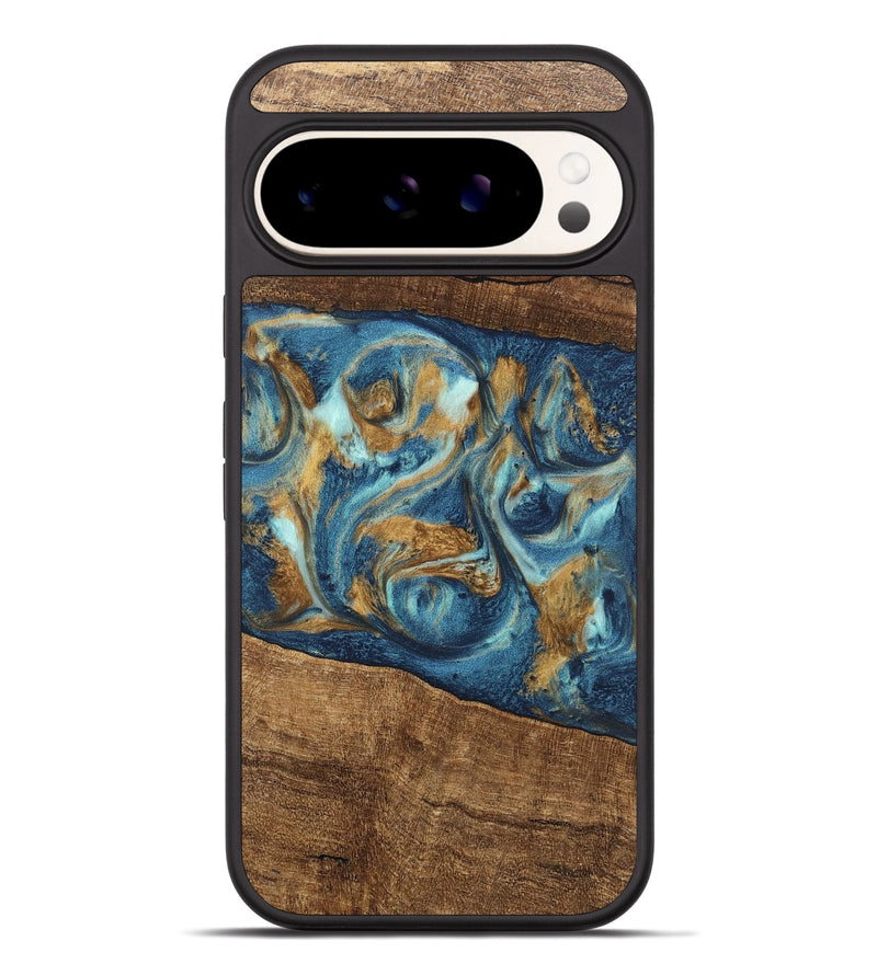 Pixel 9 Pro XL Wood Phone Case - Martin (Teal & Gold, 746620)