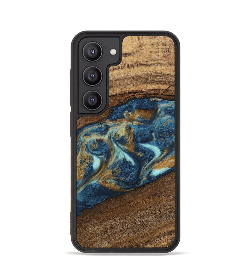 Galaxy S23 Wood Phone Case - Dax (Teal & Gold, 746621)