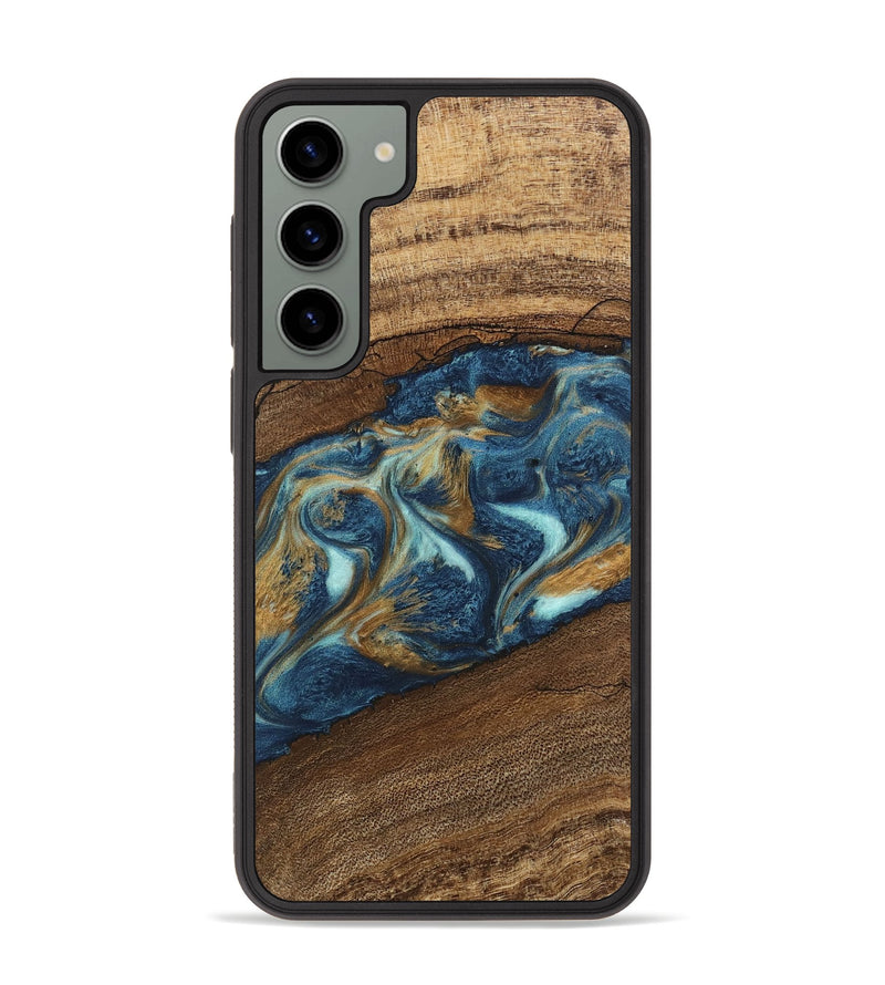 Galaxy S23 Plus Wood Phone Case - Dax (Teal & Gold, 746621)