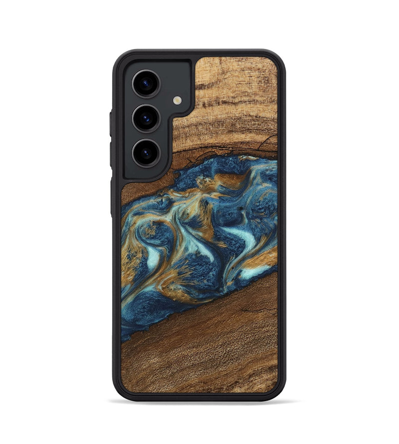 Galaxy S24 Wood Phone Case - Dax (Teal & Gold, 746621)