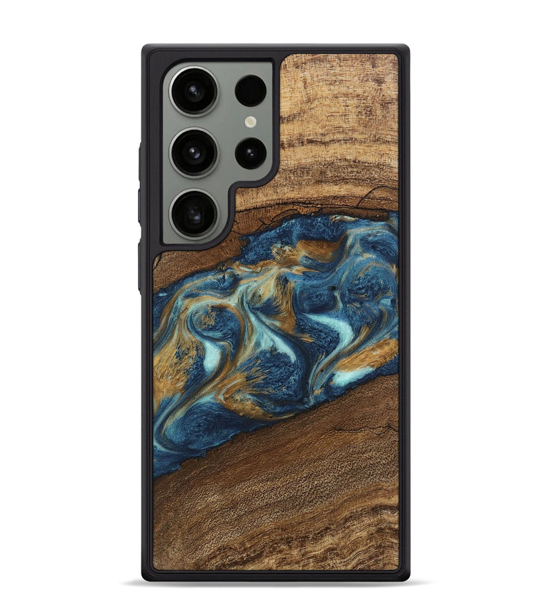 Galaxy S24 Ultra Wood Phone Case - Dax (Teal & Gold, 746621)