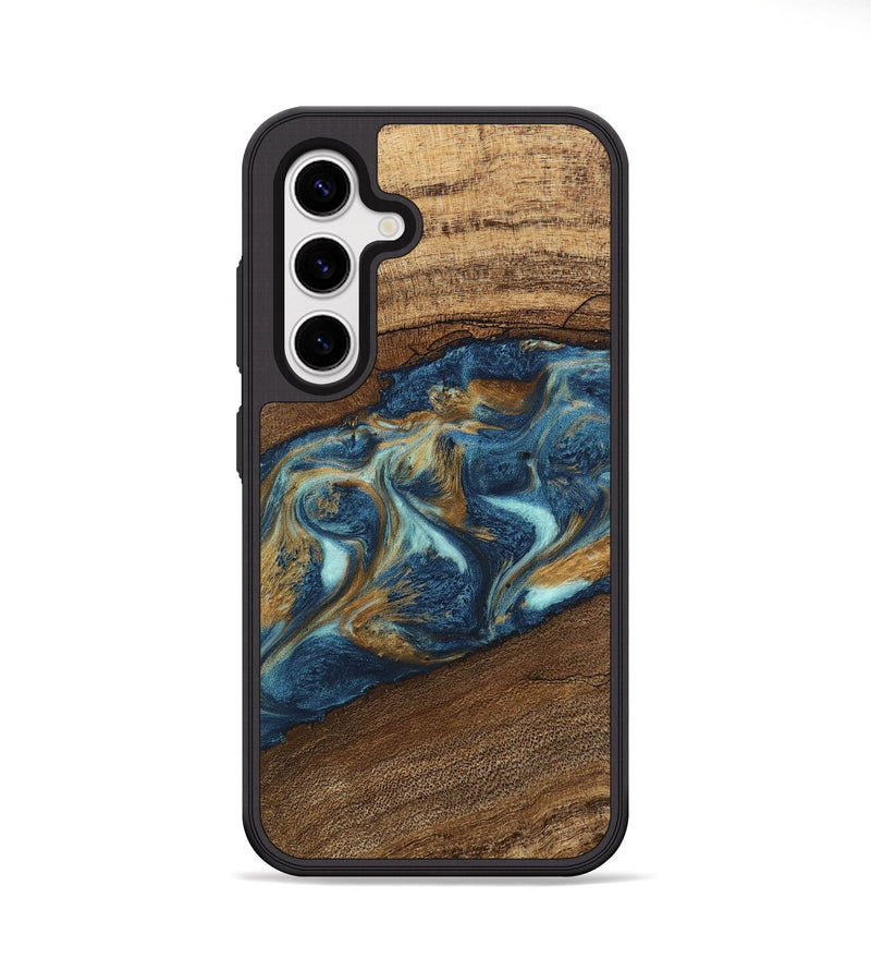 Galaxy S25 Plus Wood Phone Case - Dax (Teal & Gold, 746621)