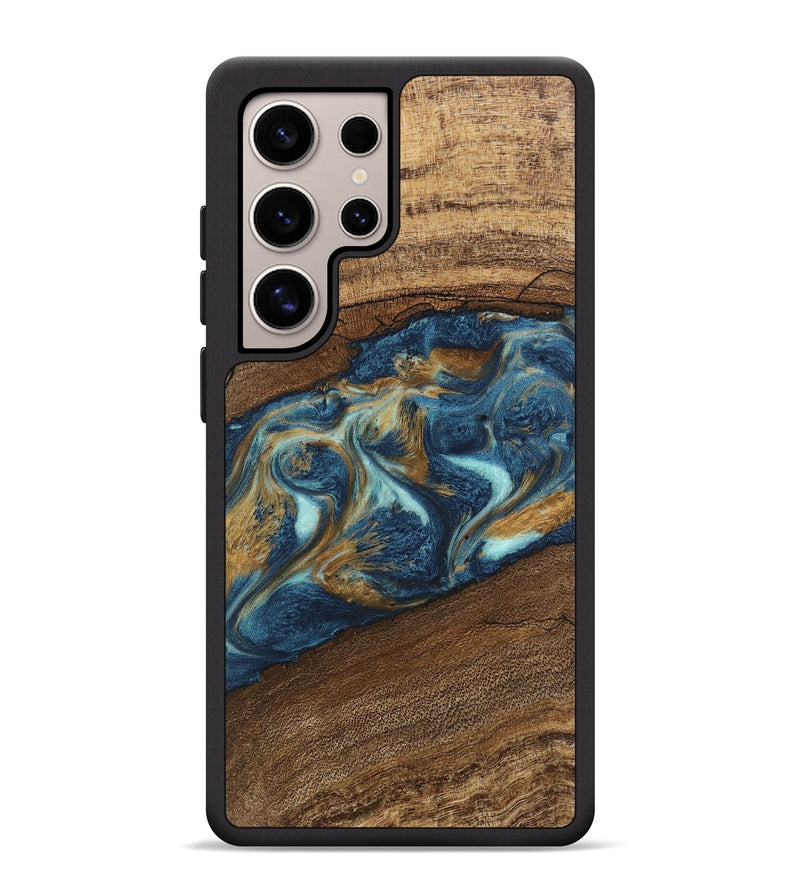 Galaxy S25 Ultra Wood Phone Case - Dax (Teal & Gold, 746621)