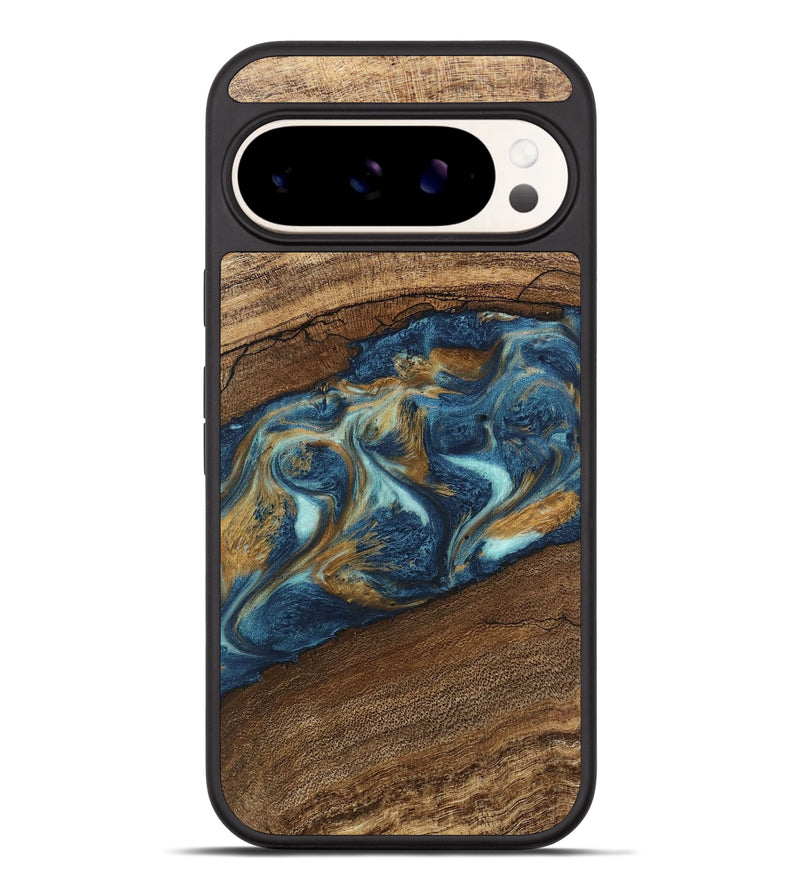 Pixel 9 Pro XL Wood Phone Case - Dax (Teal & Gold, 746621)