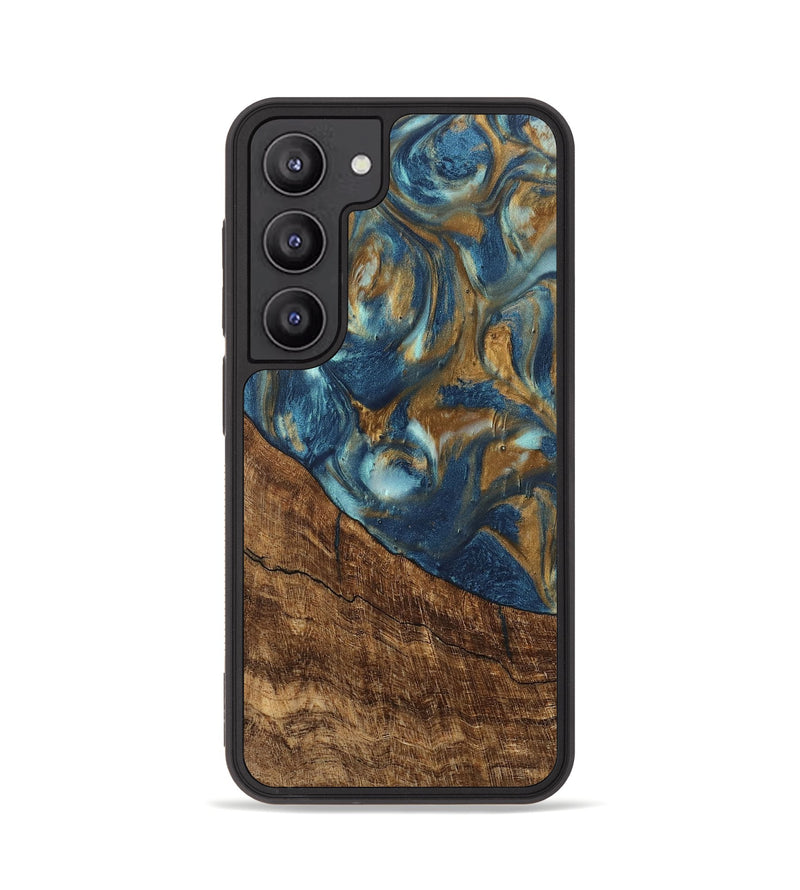 Galaxy S23 Wood Phone Case - Freddie (Teal & Gold, 746623)