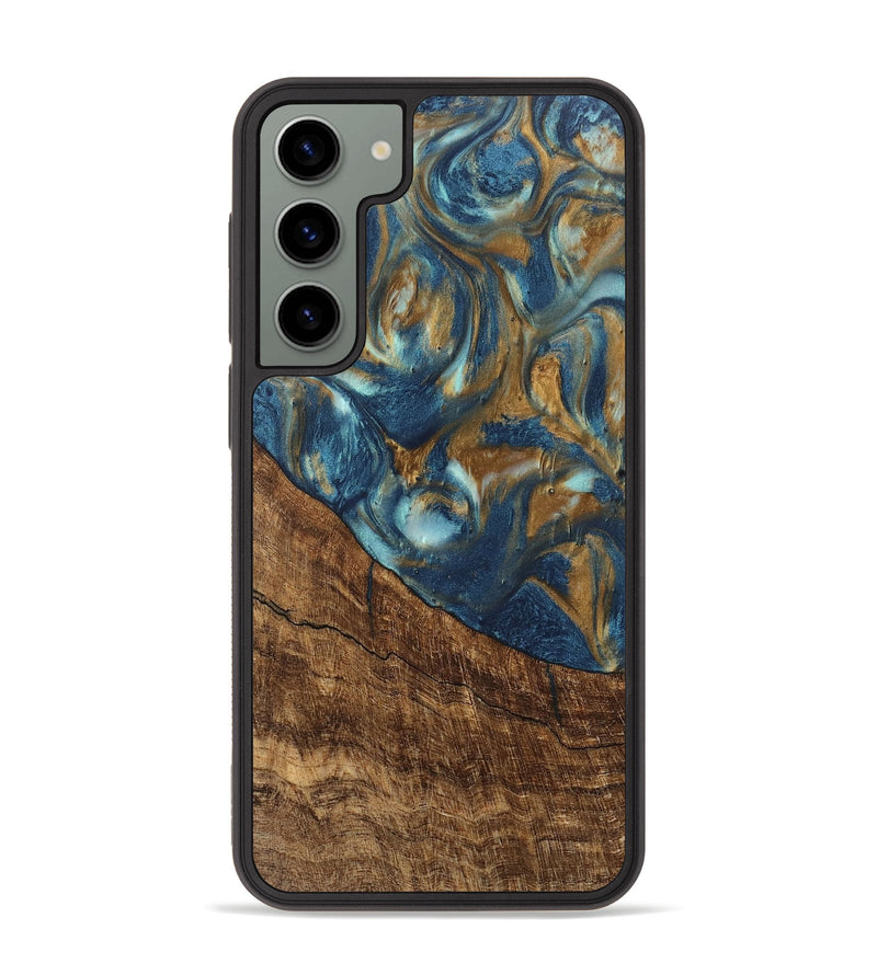 Galaxy S23 Plus Wood Phone Case - Freddie (Teal & Gold, 746623)