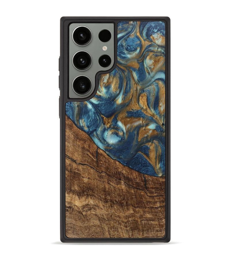 Galaxy S23 Ultra Wood Phone Case - Freddie (Teal & Gold, 746623)